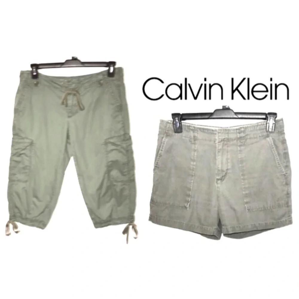 Calvin Klein army green shorts and capris both size 10